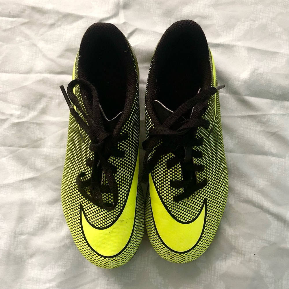 Nike JR Bravata Neon Yellow Black Soccer Cleats